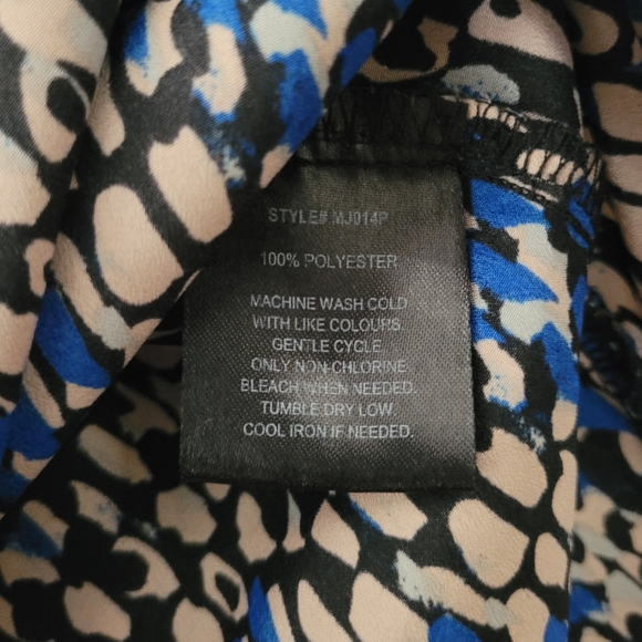 🎈 M | INC | 3/4 Sleeve Pebble Print V-Neck-Zip Blouse - Picture 5 of 6